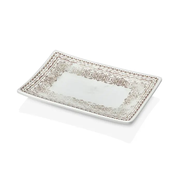 Old Ivory 3'lü Dikdörtgen Tabak Seti, 24,9x17,3 cm - h.2,6 cm , Thermoset Melamin - Görsel 3