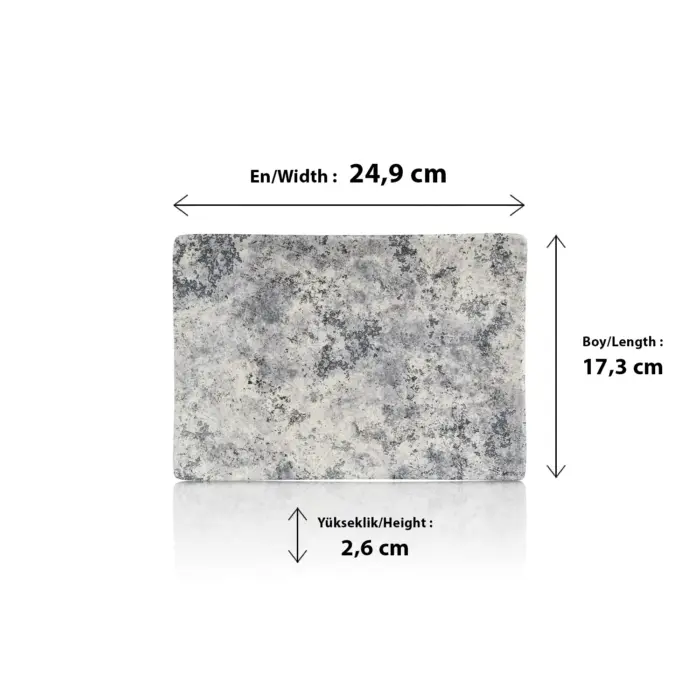 Velora Cloud 3'lü Dikdörtgen Tabak Seti, 24,9x17,3 cm - h.2,6 cm , Thermoset Melamin - Görsel 2