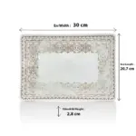 Old Ivory 3'lü Dikdörtgen Tabak Seti, 30x20,7 cm - h.2,8 cm , Thermoset Melamin - Görsel 2