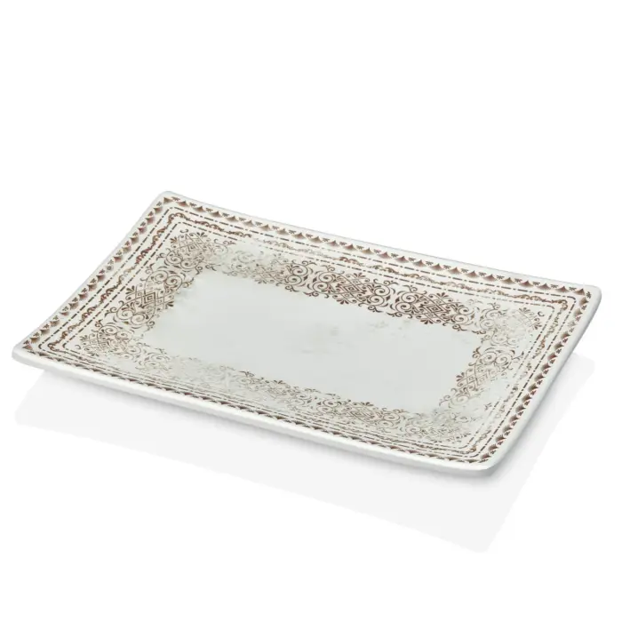 Old Ivory 3'lü Dikdörtgen Tabak Seti, 30x20,7 cm - h.2,8 cm , Thermoset Melamin - Görsel 4