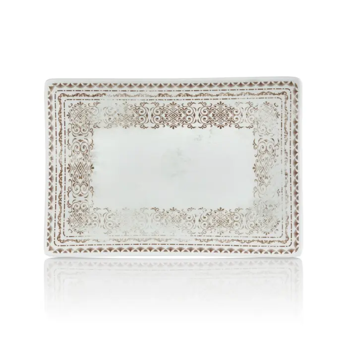 Old Ivory 3'lü Dikdörtgen Tabak Seti, 30x20,7 cm - h.2,8 cm , Thermoset Melamin - Görsel 3