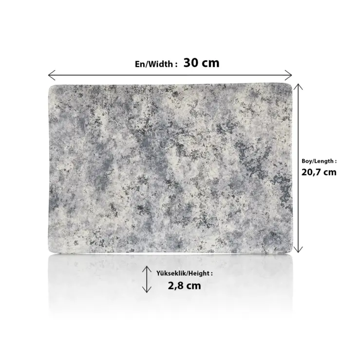 Velora Cloud 3'lü Dikdörtgen Tabak Seti, 30x20,7 cm - h.2,8 cm , Thermoset Melamin - Görsel 2