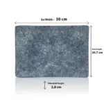 Velora Mist 3'lü Dikdörtgen Tabak Seti, 30x20,7 cm - h.2,8 cm , Thermoset Melamin - Görsel 2