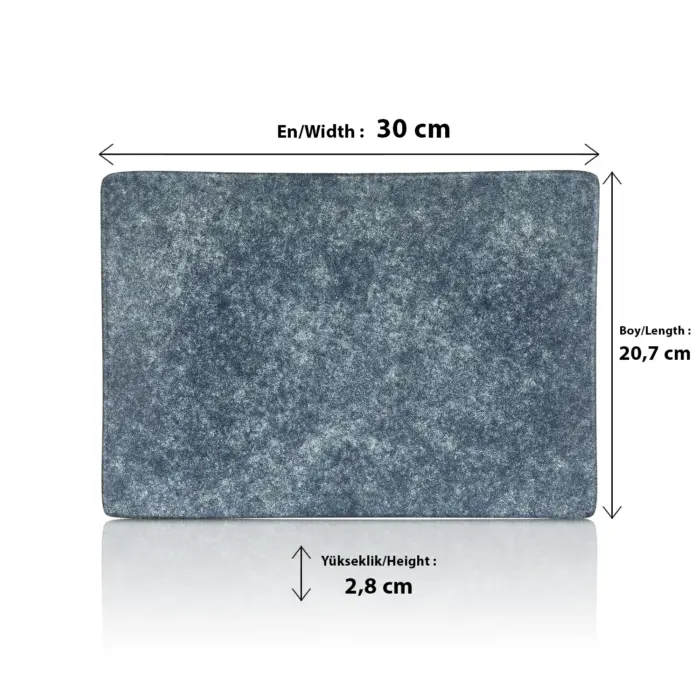 Velora Mist 3'lü Dikdörtgen Tabak Seti, 30x20,7 cm - h.2,8 cm , Thermoset Melamin - Görsel 2