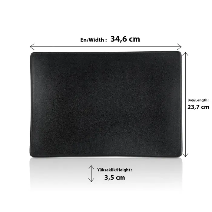 Obsidian 2'li Dikdörtgen Tabak Seti, 34,6x23,7 cm - h.3,5 cm , Thermoset Melamin - Görsel 2