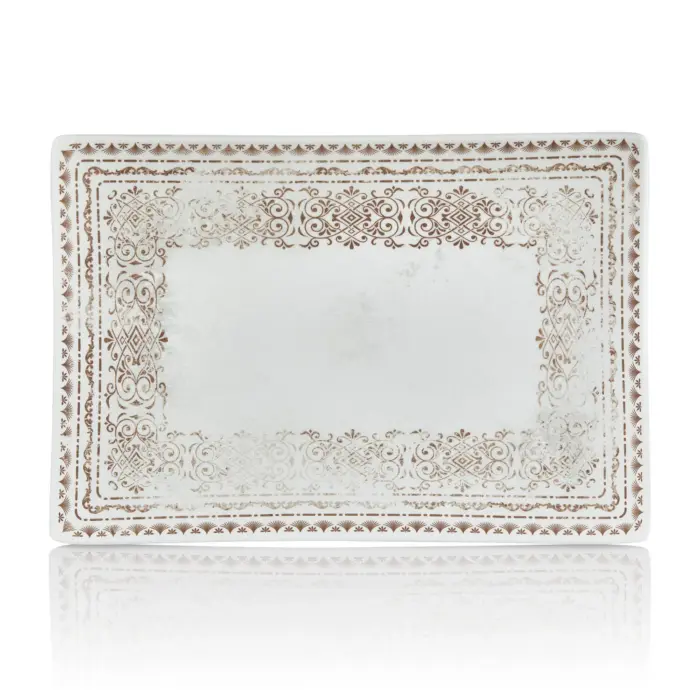 Old Ivory 2'li Dikdörtgen Tabak Seti, 34,6x23,7 cm - h.3,5 cm , Thermoset Melamin - Görsel 3