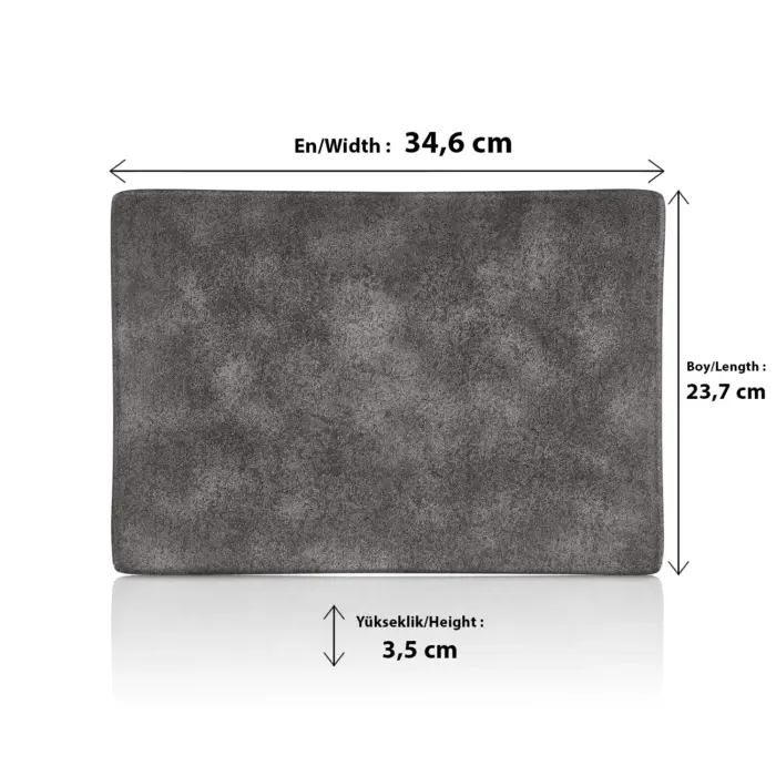 Velora Clay 2'li Dikdörtgen Tabak Seti, 34,6x23,7 cm - h.3,5 cm , Thermoset Melamin - Görsel 2