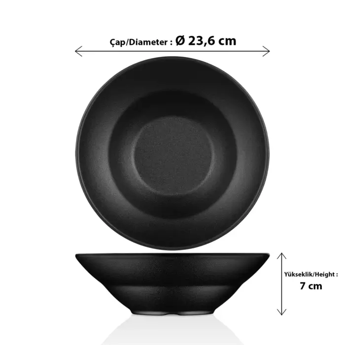 Obsidian 3'lü Makarna & Salata Tabağı Seti, Ø 23,6 cm - h.7 cm , Thermoset Melamin - Görsel 2