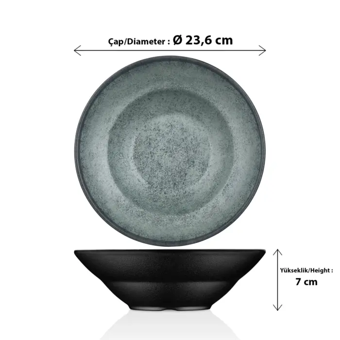 Green Minerra 3'lü Makarna & Salata Tabağı Seti, Ø 23,6 cm - h.7 cm , Thermoset Melamin - Görsel 2