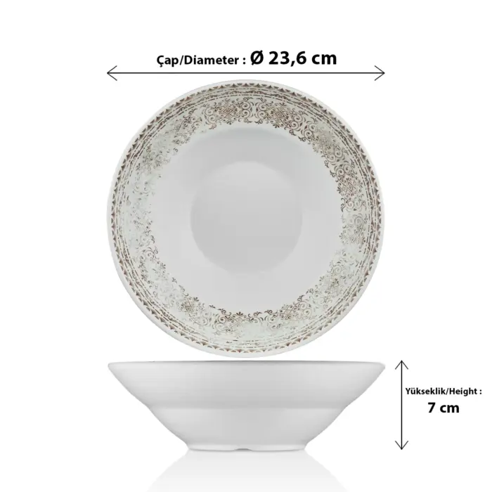 Old Ivory 3'lü Makarna & Salata Tabağı Seti, Ø 23,6 cm - h.7 cm , Thermoset Melamin - Görsel 2