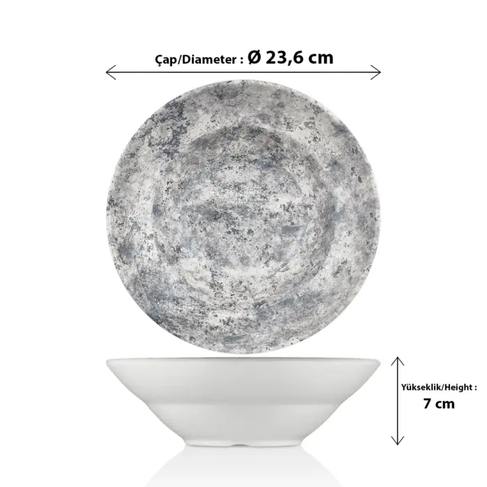 Velora Cloud 3'lü Makarna & Salata Tabağı Seti, Ø 23,6 cm - h.7 cm , Thermoset Melamin - Görsel 2