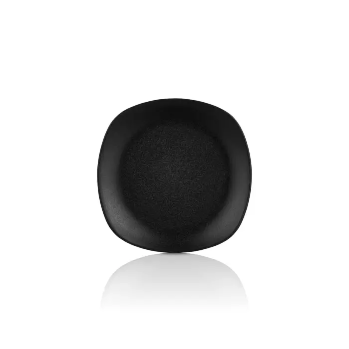 Obsidian 6'lı Yuvarlak Kenarlı Kare Tabak Seti, 18x18 cm - h.2,3 cm , Thermoset Melamin - Görsel 3