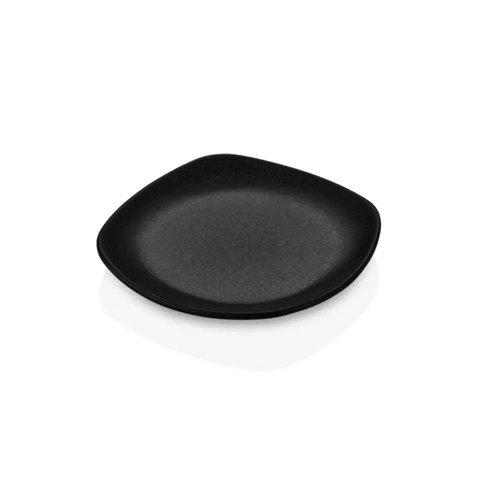 Obsidian 6'lı Yuvarlak Kenarlı Kare Tabak Seti, 18x18 cm - h.2,3 cm , Thermoset Melamin - Görsel 4
