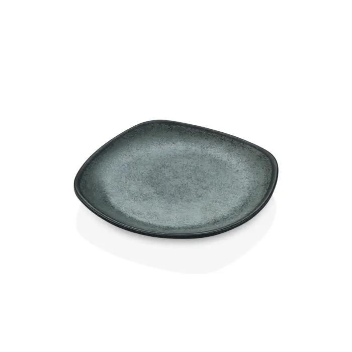 Green Minerra 6'lı Yuvarlak Kenarlı Kare Tabak Seti, 18x18 cm - h.2,3 cm , Thermoset Melamin - Görsel 3