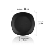 Obsidian 3'lü Yuvarlak Kenarlı Kare Tabak Seti, 22x22 cm - h.3 cm , Thermoset Melamin - Görsel 2