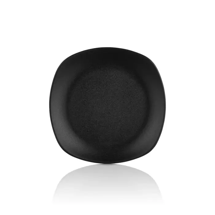 Obsidian 3'lü Yuvarlak Kenarlı Kare Tabak Seti, 22x22 cm - h.3 cm , Thermoset Melamin - Görsel 3