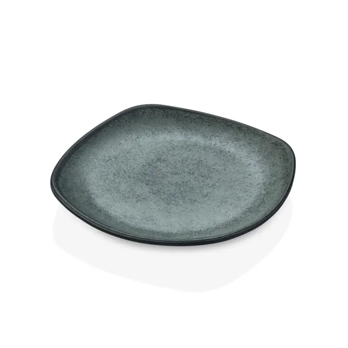 Green Minerra 3'lü Yuvarlak Kenarlı Kare Tabak Seti, 22x22 cm - h.3 cm , Thermoset Melamin - Görsel 4