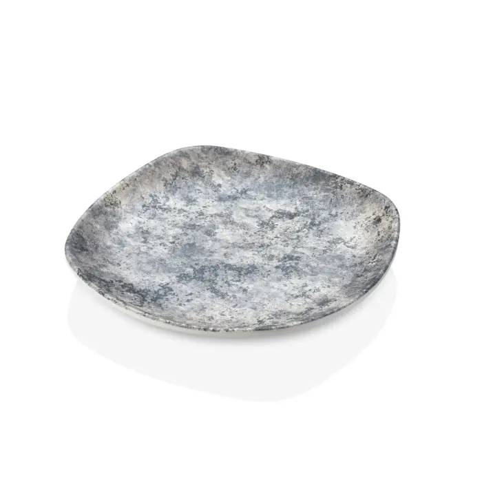 Velora Cloud 3'lü Yuvarlak Kenarlı Kare Tabak Seti, 22x22 cm - h.3 cm , Thermoset Melamin - Görsel 4