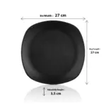 Obsidian 3'lü Yuvarlak Kenarlı Kare Tabak Seti, 27x27 cm - h.3,5 cm , Thermoset Melamin - Görsel 2
