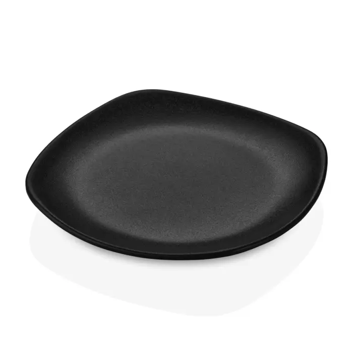 Obsidian 3'lü Yuvarlak Kenarlı Kare Tabak Seti, 27x27 cm - h.3,5 cm , Thermoset Melamin - Görsel 4